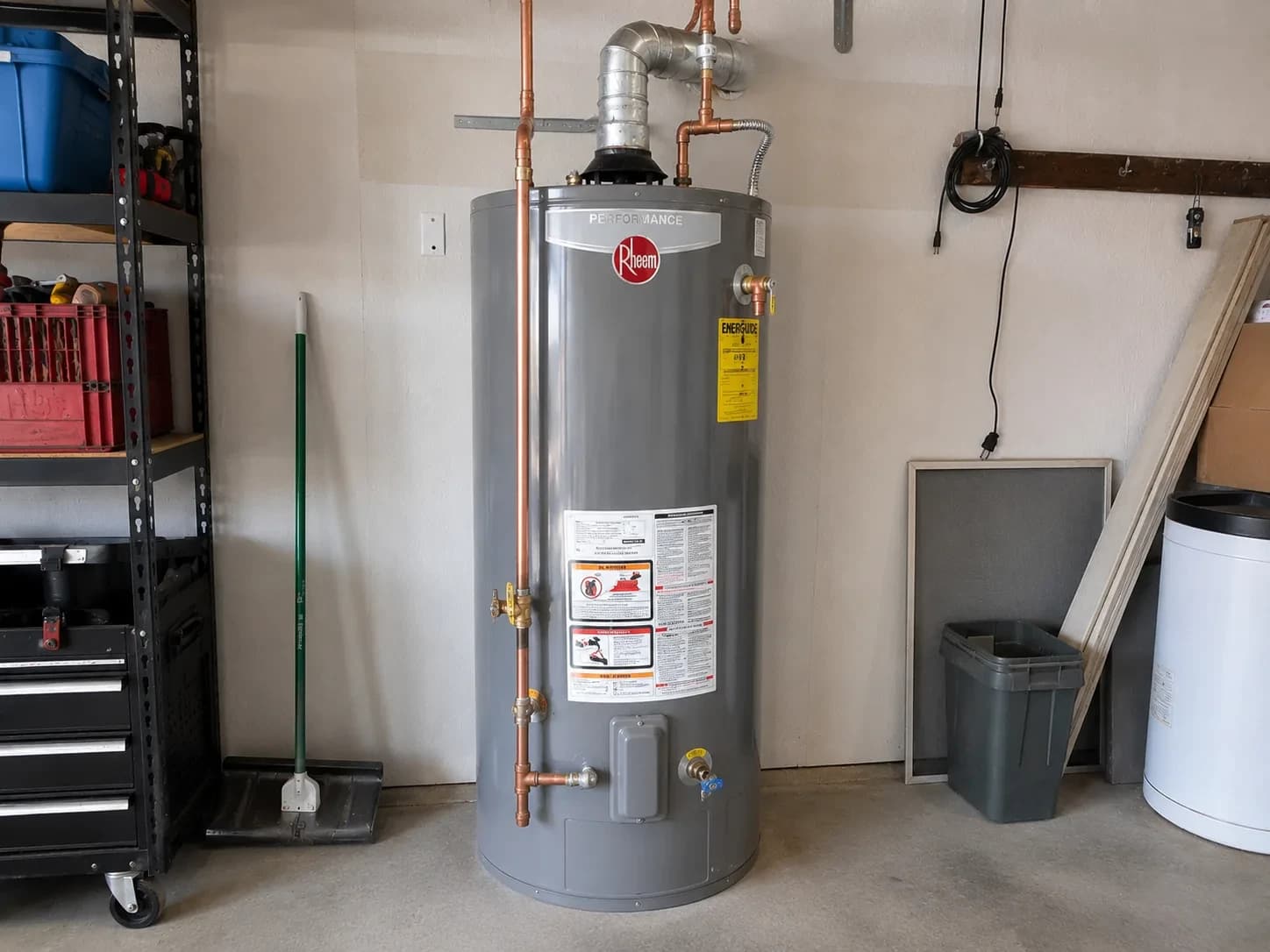 New water heater after installation in an Alpharetta, GA home